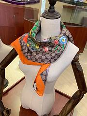 Gucci flower orange scarf 90*90 - 3