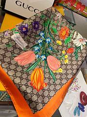 Gucci flower orange scarf 90*90 - 4