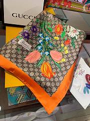 Gucci flower orange scarf 90*90 - 5