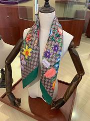 Gucci flower green scarf 90*90 - 5