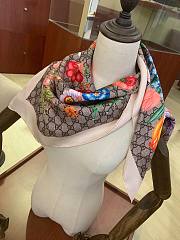 Gucci flower white scarf 90*90 - 5