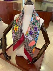 Gucci flower red scarf 90*90 - 1