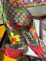 Gucci flower red scarf 90*90 - 5