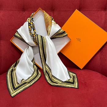 Hermes white scarf 90