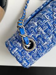 Chanel CF Mini Rectangular Blue TweedFlap Bag - 2