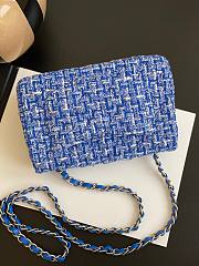 Chanel CF Mini Rectangular Blue TweedFlap Bag - 4