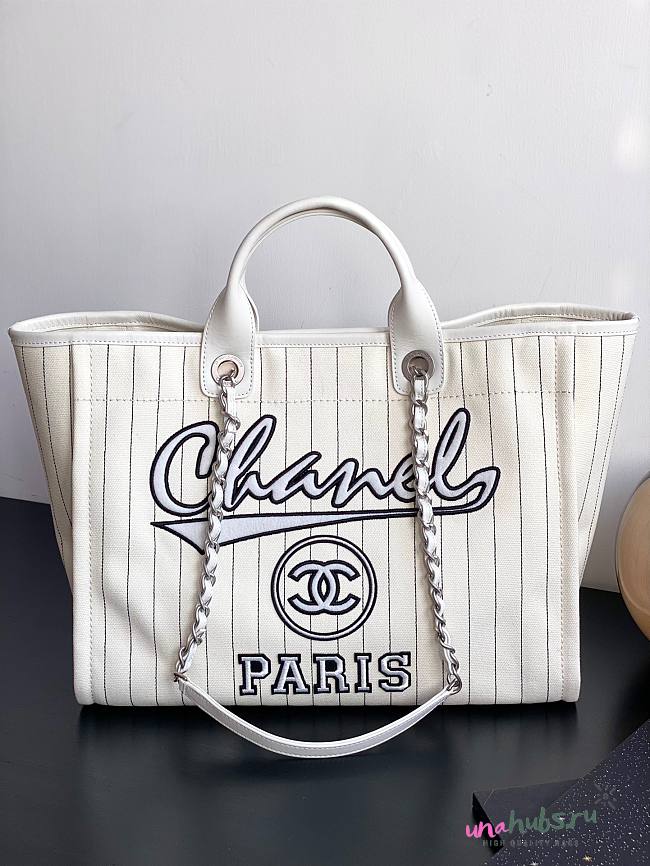 Chanel 2023 Maxi Shopping Tote White Bag - 1