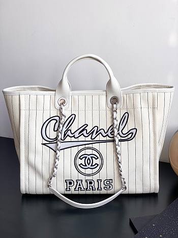 Chanel 2023 Maxi Shopping Tote White Bag