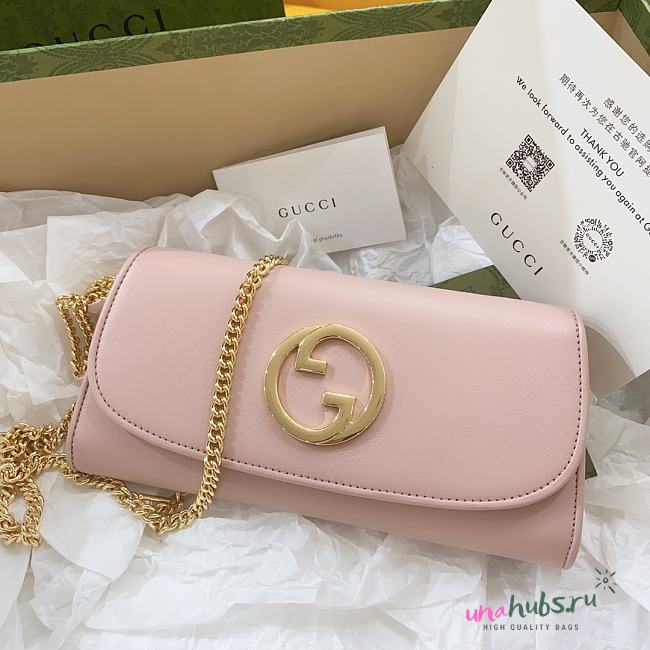 Gucci Blondie wallet on chain pink leather  - 1