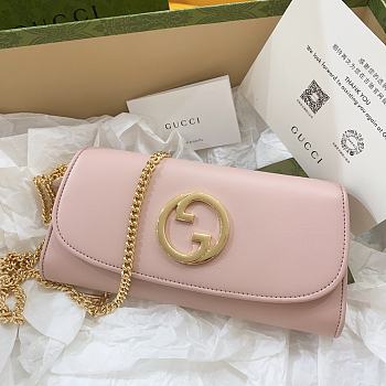 Gucci Blondie wallet on chain pink leather 