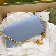 Gucci Blondie wallet on chain blue leather - 2