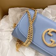 Gucci Blondie wallet on chain blue leather - 3