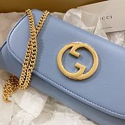 Gucci Blondie wallet on chain blue leather - 4