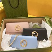 Gucci Blondie wallet on chain blue leather - 6