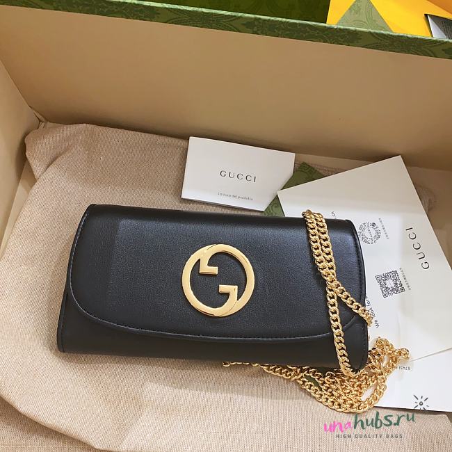 Gucci Blondie wallet on chain black leather - 1