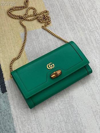 Gucci Diana bambo green leather mini bag