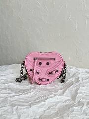 Balenciaga Le Cagole Heart Pink Leather Bag - 5