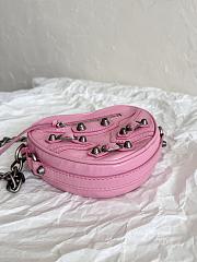 Balenciaga Le Cagole Heart Pink Leather Bag - 4