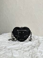 Balenciaga Le Cagole Heart Black Leather Bag - 1