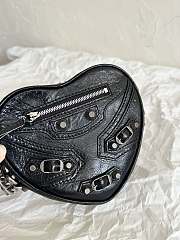 Balenciaga Le Cagole Heart Black Leather Bag - 4