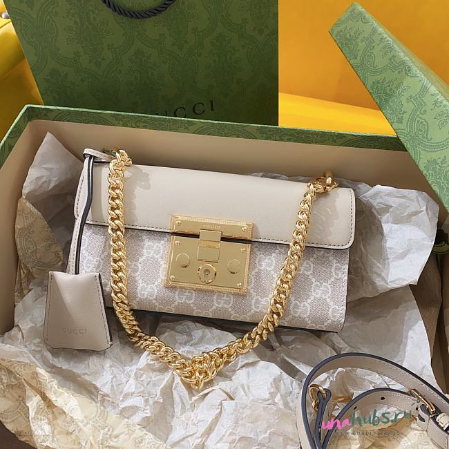 Gucci padlock white leather mini bag  - 1