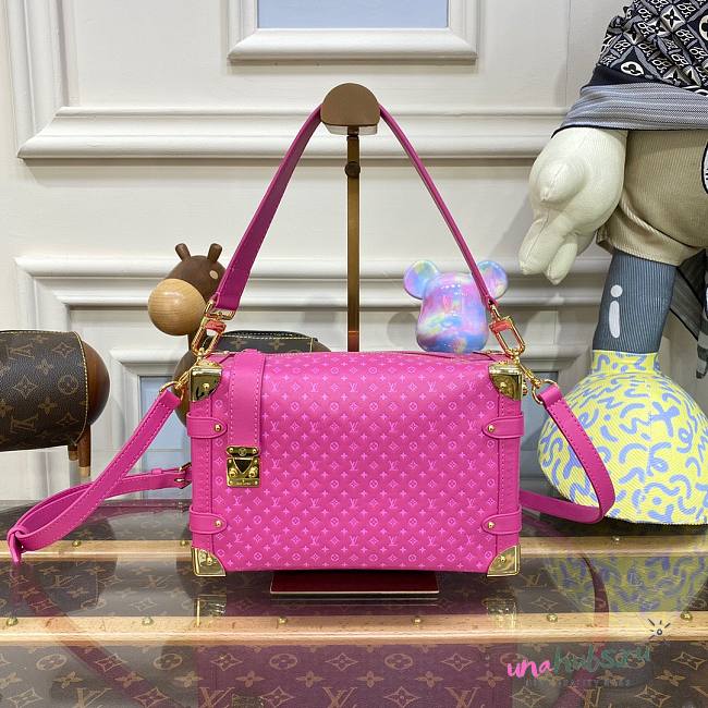 Louis Vuitton Side S-Lock Trunk Pink Calfskin Bag - 1