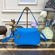 Louis Vuitton Side S-Lock Trunk Blue Calfskin Bag - 1