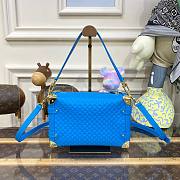 Louis Vuitton Side S-Lock Trunk Blue Calfskin Bag - 2