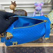 Louis Vuitton Side S-Lock Trunk Blue Calfskin Bag - 4