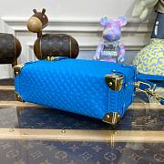 Louis Vuitton Side S-Lock Trunk Blue Calfskin Bag - 5