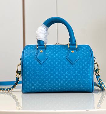 Louis Vuitton Sspeedy Blue Calfskin Bag