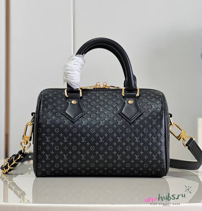 Louis Vuitton Sspeedy Black Calfskin Bag - 1