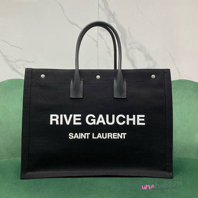 YSL Rive Gauche black tote shopping bag  - 1