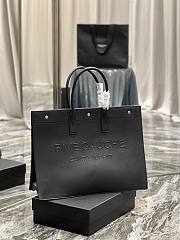 YSL Rive Gauche black leather tote shopping bag - 1