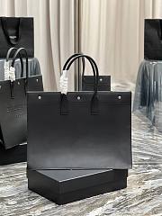 YSL Rive Gauche black leather tote shopping bag - 3