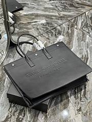 YSL Rive Gauche black leather tote shopping bag - 2