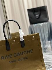 YSL Rive Gauche green tote shopping bag - 4