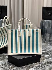 YSL Rive Gauche white green tote shopping bag - 4