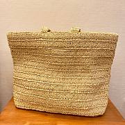 YSL Rive Gauche raffia-effect tote bag - 4