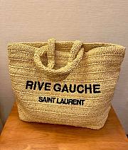 YSL Rive Gauche raffia-effect tote bag - 1