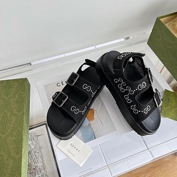 Gucci Women's GG black crystals sandal