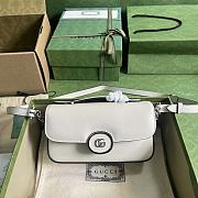 Gucci foldover-top white leather shoulder bag - 1