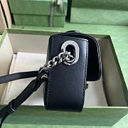 Gucci foldover-top black leather shoulder bag - 4