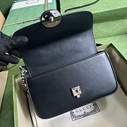 Gucci foldover-top black leather shoulder bag - 3