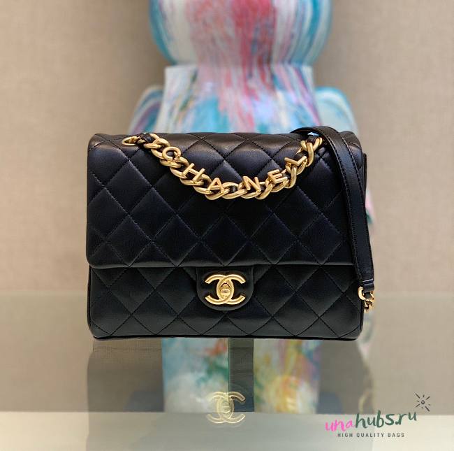 Chanel CF Mini Flap Black Leather Bag - 1