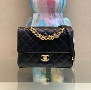 Chanel CF Mini Flap Black Leather Bag - 1