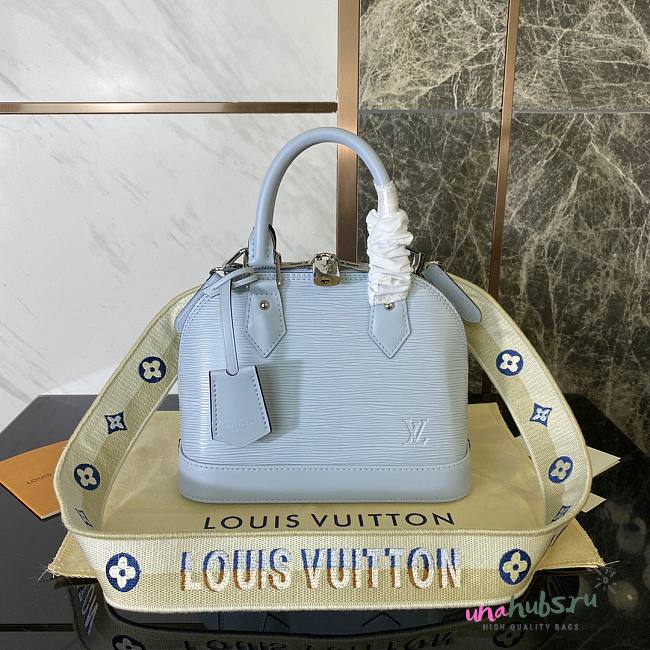 Louis Vuitton Alma BB Blue Epi Leather Bag - 1