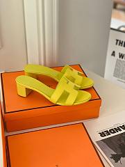 Hermes yellow heeled slippers  - 6