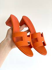 Hermes orange heeled slippers - 1