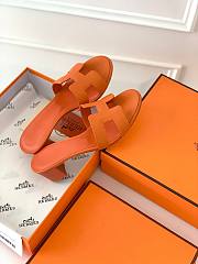 Hermes orange heeled slippers - 3